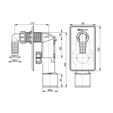 ALCA PLAST Сифон для стиральной машины под штукатурку APS3