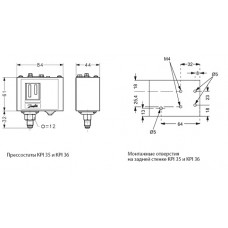 Danfoss Реле давления KPI 35, настройка 0,2...8 бар (диф. 0,5-2,0 бар), G 1/4